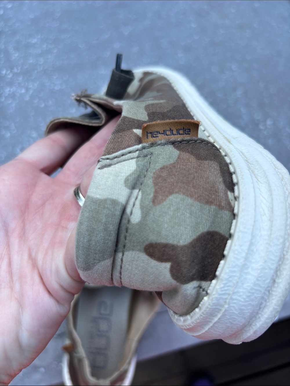 Hey Dude Women's Wendy Camouflage Slip-On Moccasins - Tan/Green - Picture 9 of 10